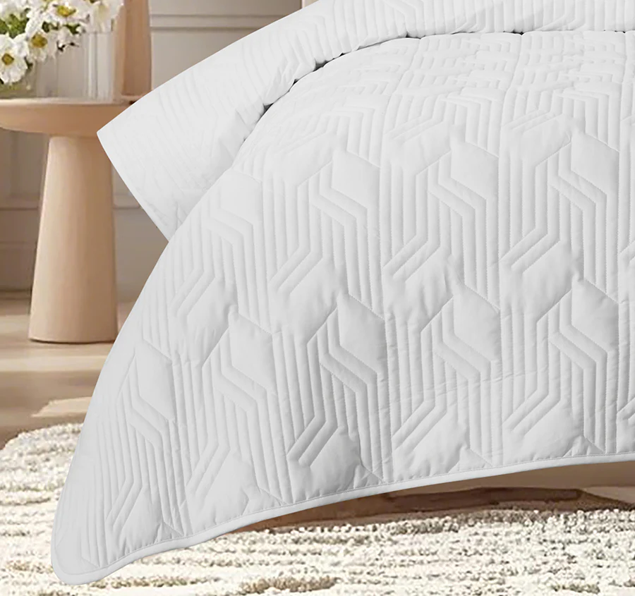 Bamboo Azure 400THC Cotton Coverlet Set Range White - Image 3