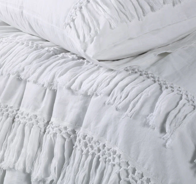 Boho Tassel Quilt Cover Set Range White - Image 2