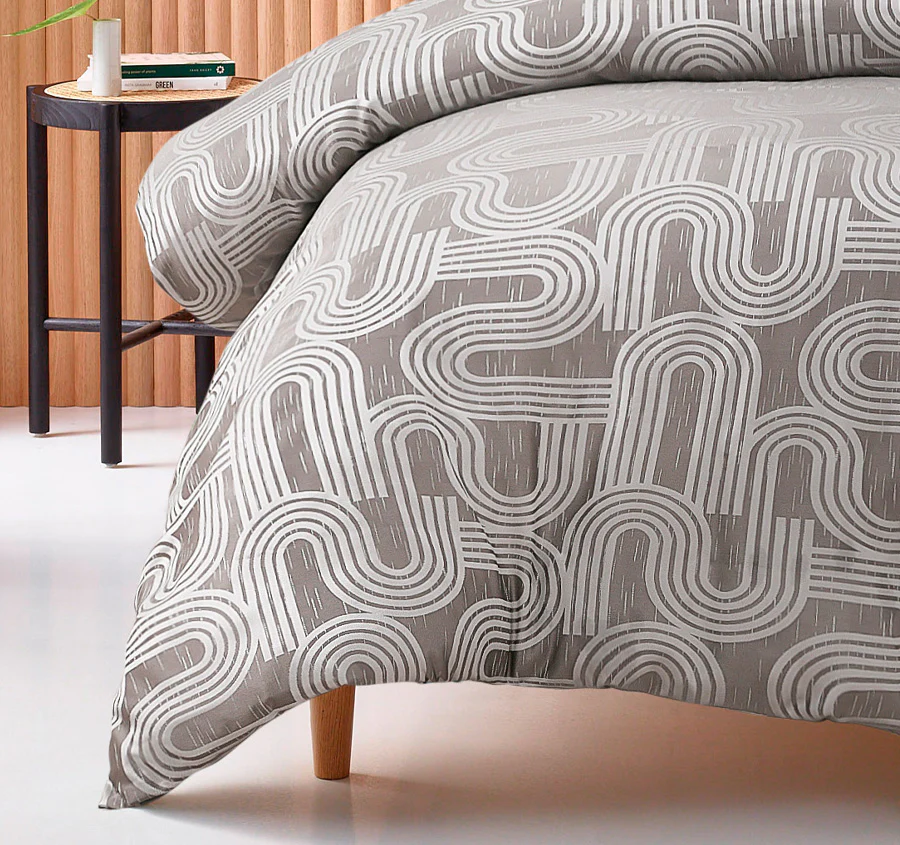 Brent Quilt Cover Set Range Silver - Image 3