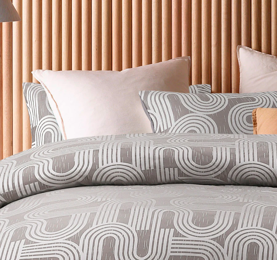 Brent Quilt Cover Set Range Silver - Image 4