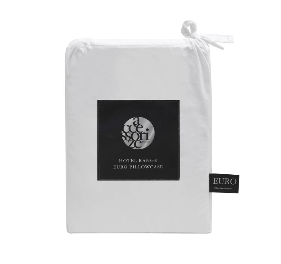 Hotel Deluxe European Pillowcase White and Black - Image 3