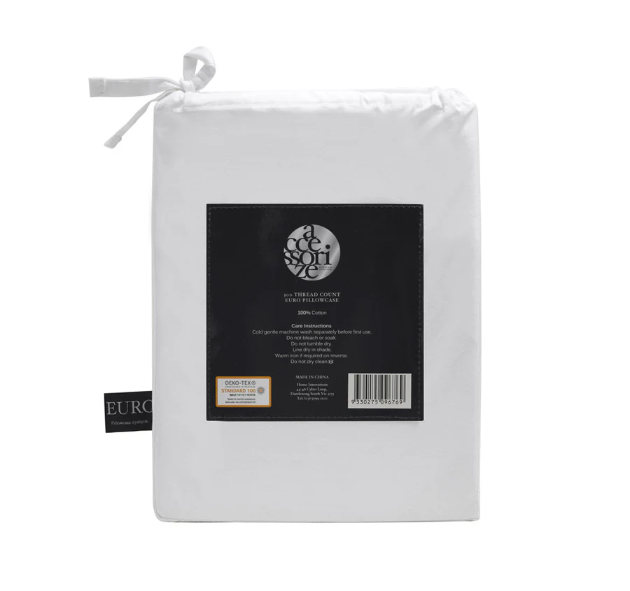 Hotel Deluxe European Tailored Pillowcase White and Black - Image 4