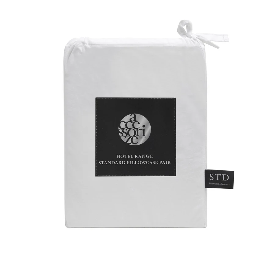 Hotel Deluxe Standard Tailored Pillowcase Pair White - Image 3