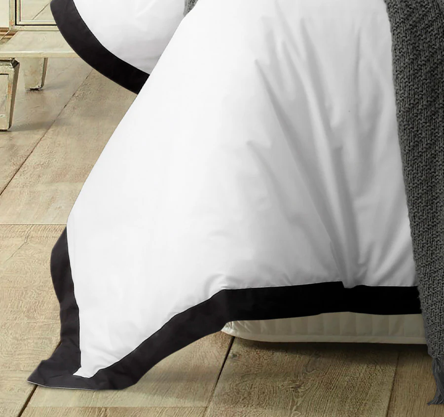 Hotel Deluxe Tailored Quilt Cover Set Range White and Black - Image 3