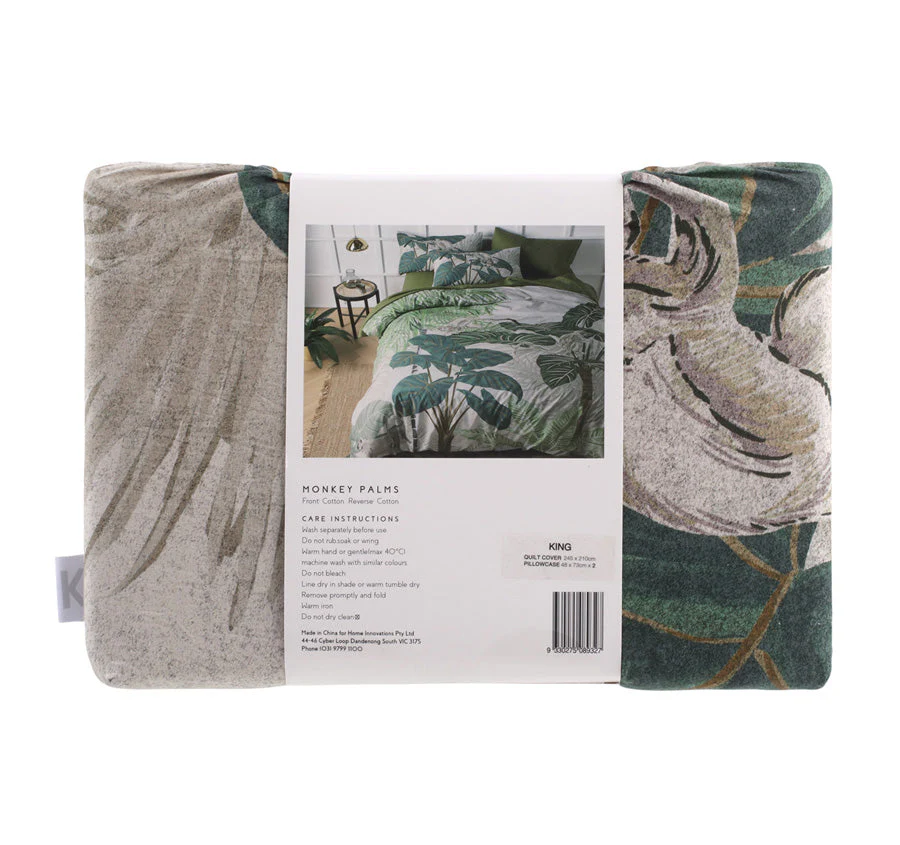 Monkey Palms Quilt Cover Set Range Multi - Image 6