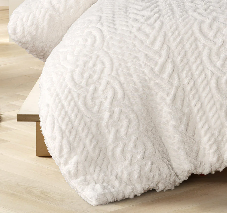 Montana Teddy Fleece Quilt Cover Set Range Cream - Image 3
