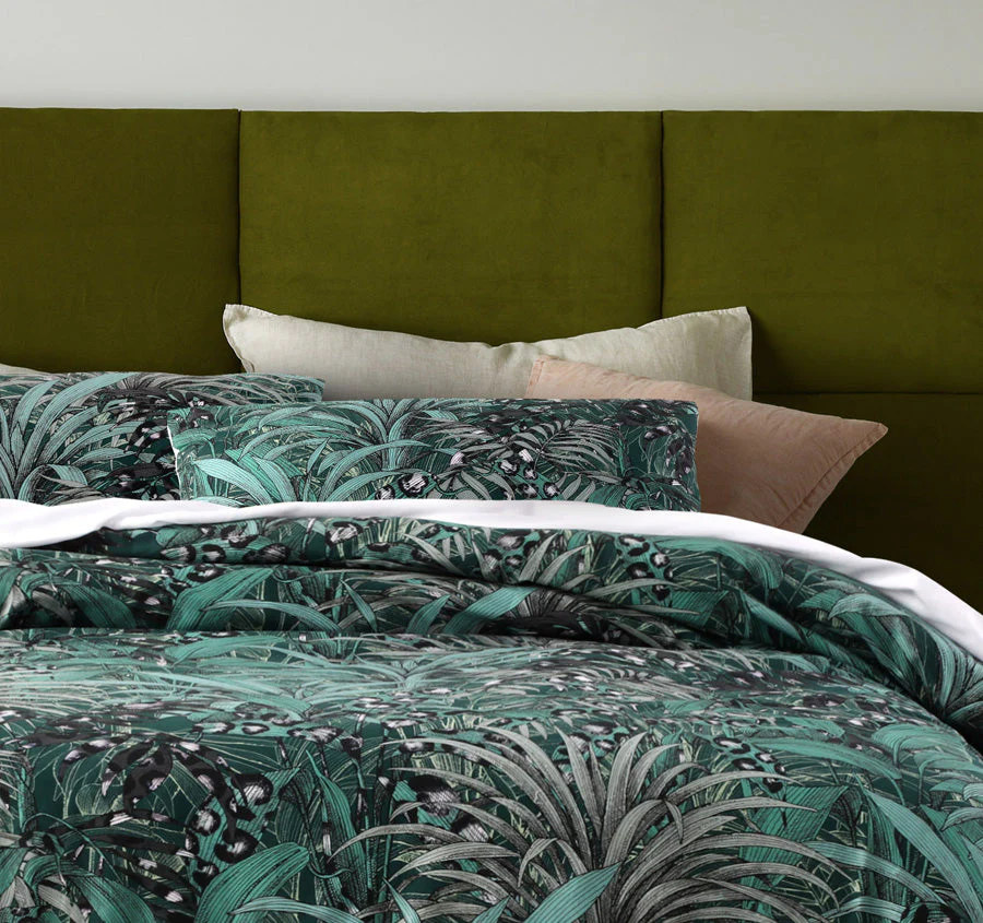 Palm Leopard Quilt Cover Set Range Green - Image 4