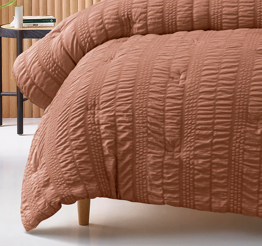 Seersucker Comforter Set Range Tobacco - Image 3