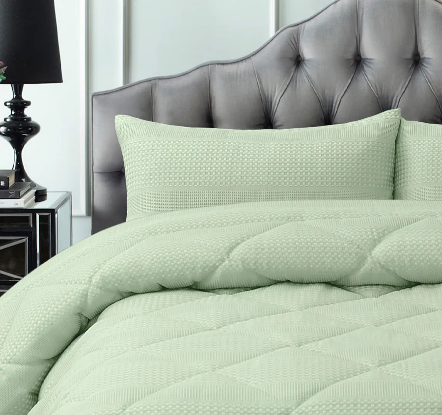 Waffle Stripe Comforter Set Range Sage - Image 4
