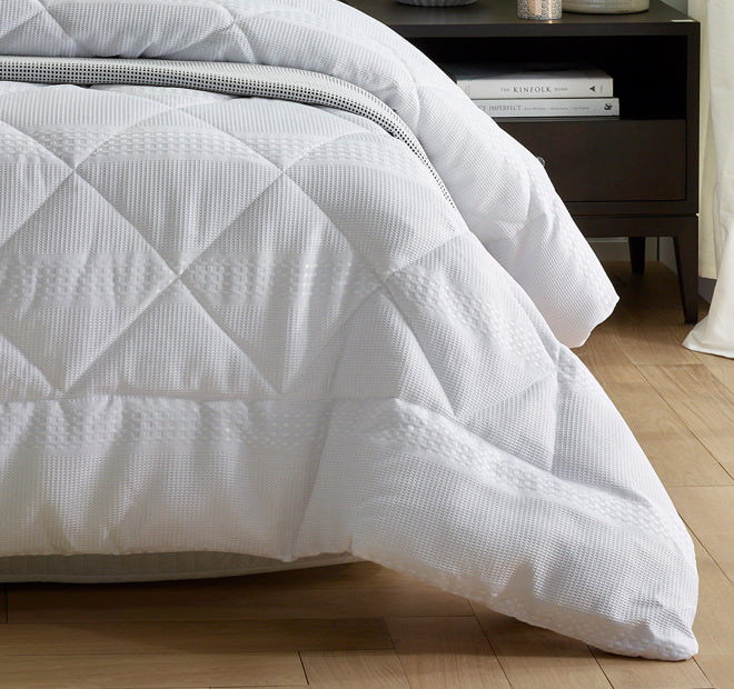 Waffle Stripe Comforter Set Range White - Image 3