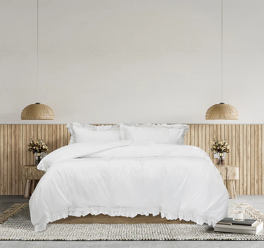Adele Quilt Cover Set Range White