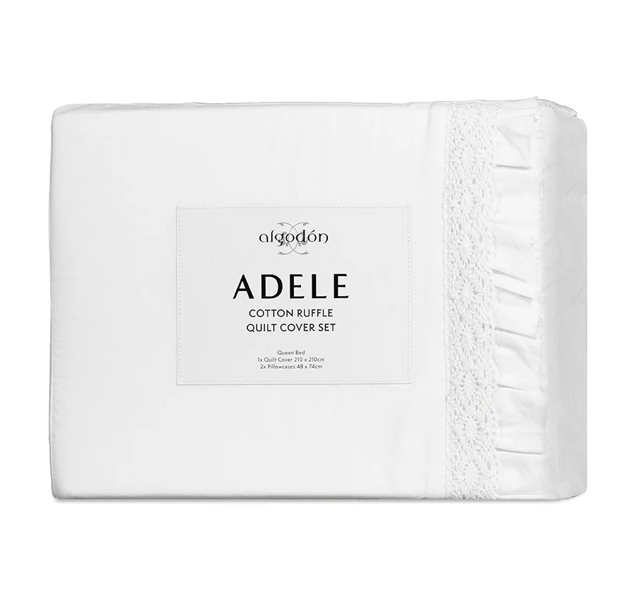 Adele Quilt Cover Set Range White - Image 6