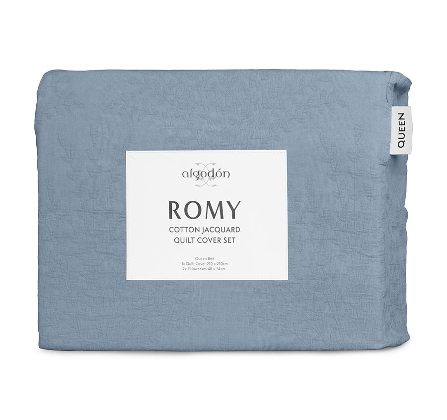 Romy Quilt Cover Set Range Blue - Image 6