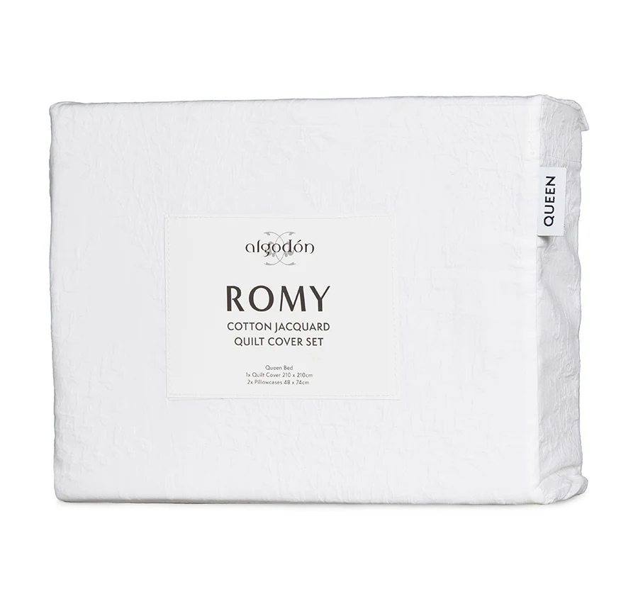 Romy Quilt Cover Set Range White - Image 6