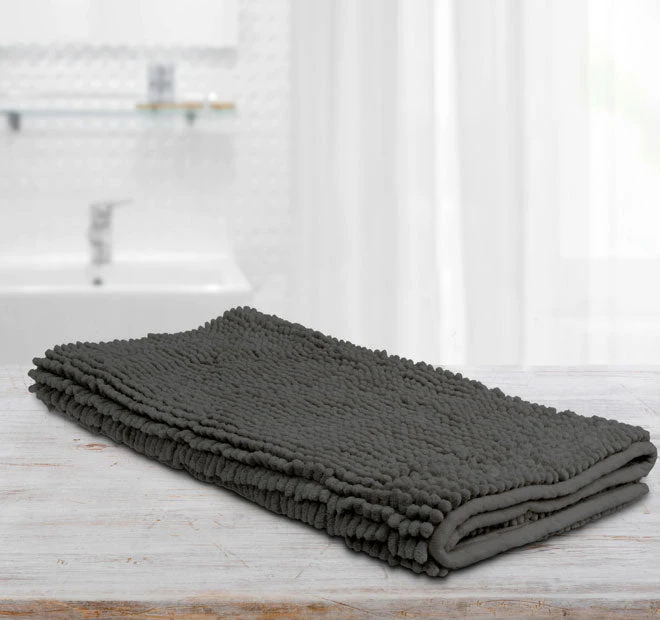 Toggle 1600GSM Microfibre Non-Slip Bath Mat Range Charcoal - Image 3