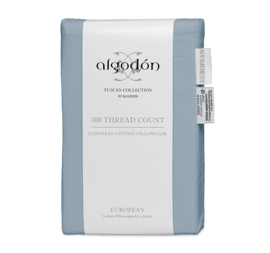 Tuscan Collection Cotton Percale European Pillowcase Faded Denim - Image 3