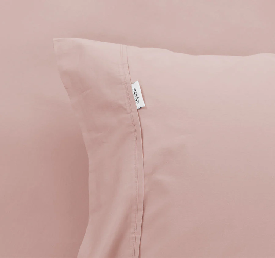 Tuscan Collection Cotton Percale Fitted Sheet Combo Set Range Blush - Image 2