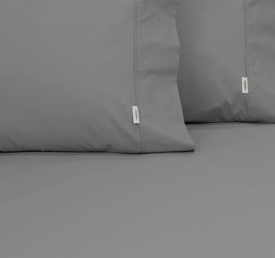 Tuscan Collection Cotton Percale Fitted Sheet Combo Set Range Charcoal - Image 3