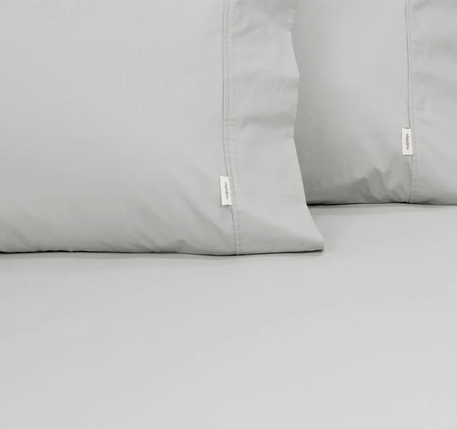 Tuscan Collection Cotton Percale Fitted Sheet Combo Set Range Silver - Image 3