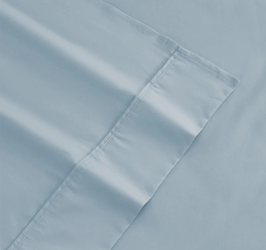 Tuscan Collection Cotton Percale Sheet Set Range Faded Denim - Image 2