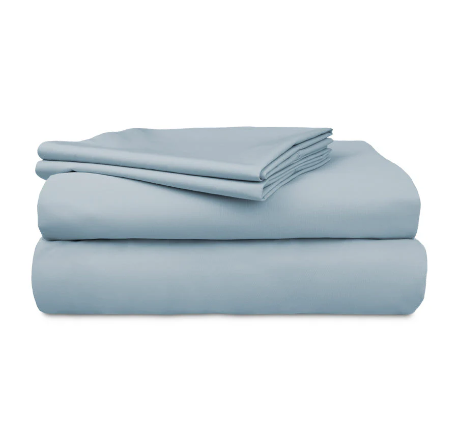 Tuscan Collection Cotton Percale Sheet Set Range Faded Denim - Image 4