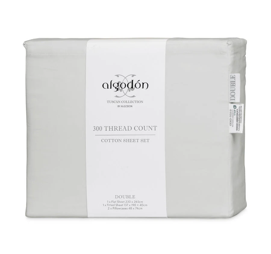 Tuscan Collection Cotton Percale Sheet Set Range Silver - Image 5