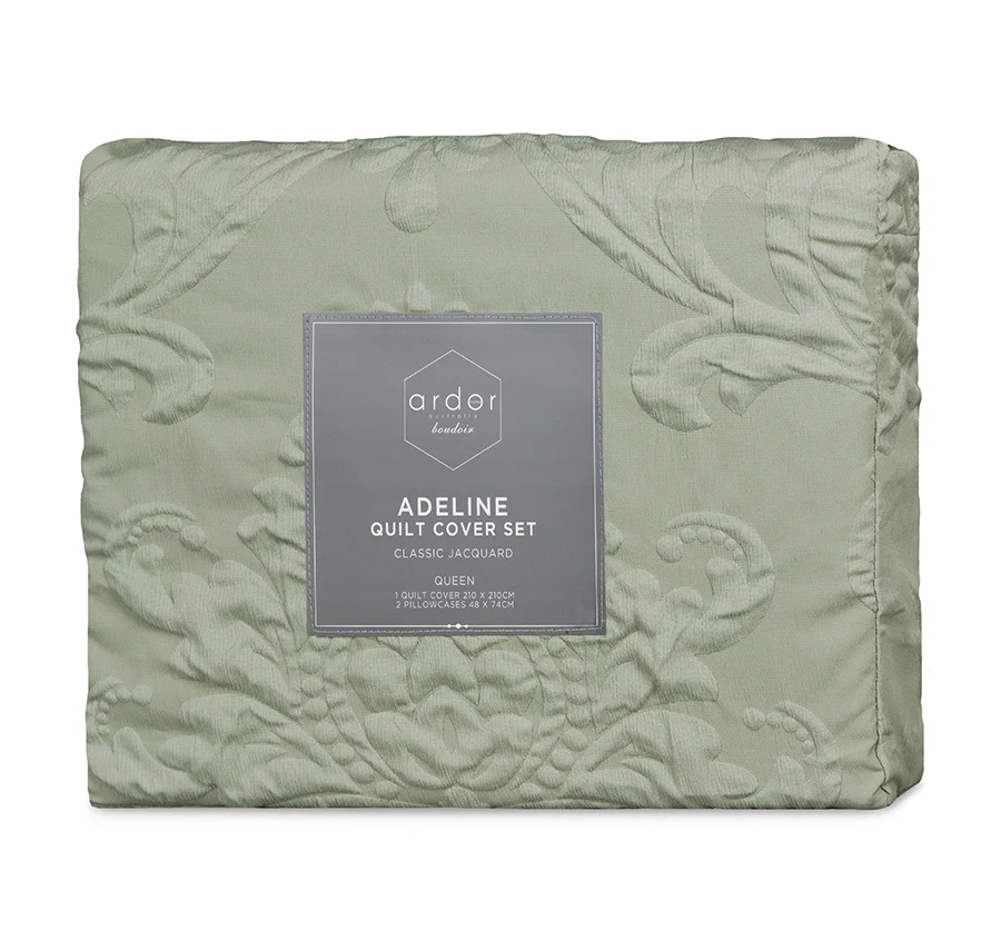 Adeline Quilt Cover Set Range Sage - Image 6