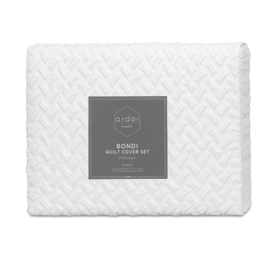 Bondi Quilt Cover Set Range White - Image 6