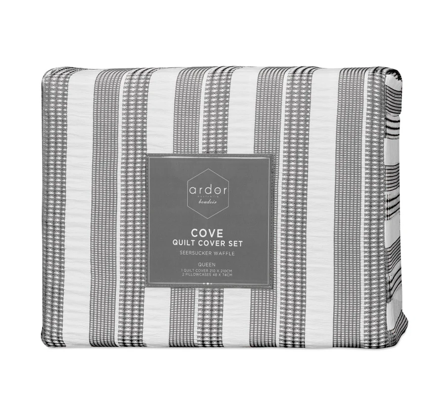 Cove Quilt Cover Set Range Charcoal - Image 5