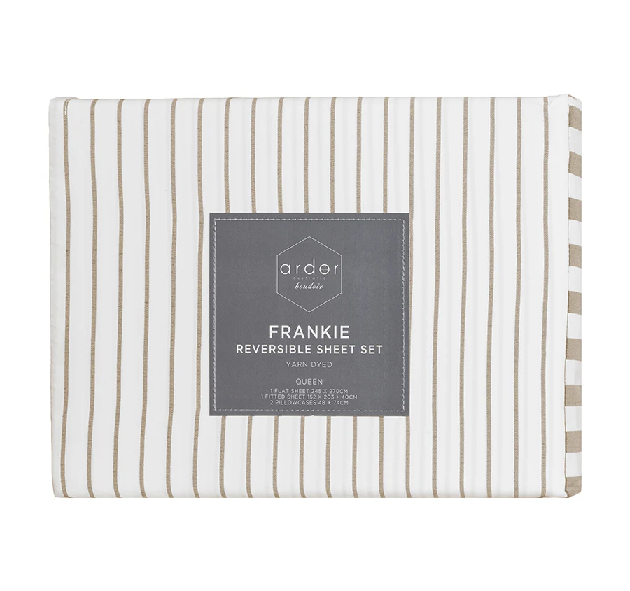 Frankie Stripe Sheet Set Range Natural - Image 5