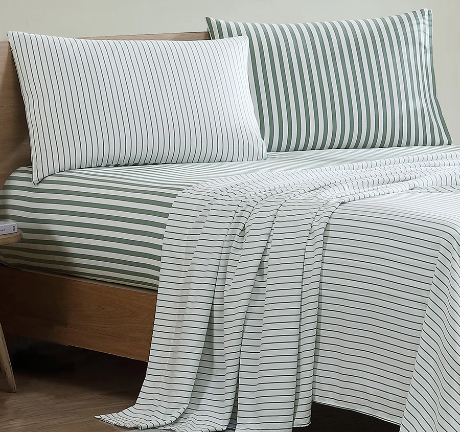 Frankie Stripe Sheet Set Range Sage - Image 4