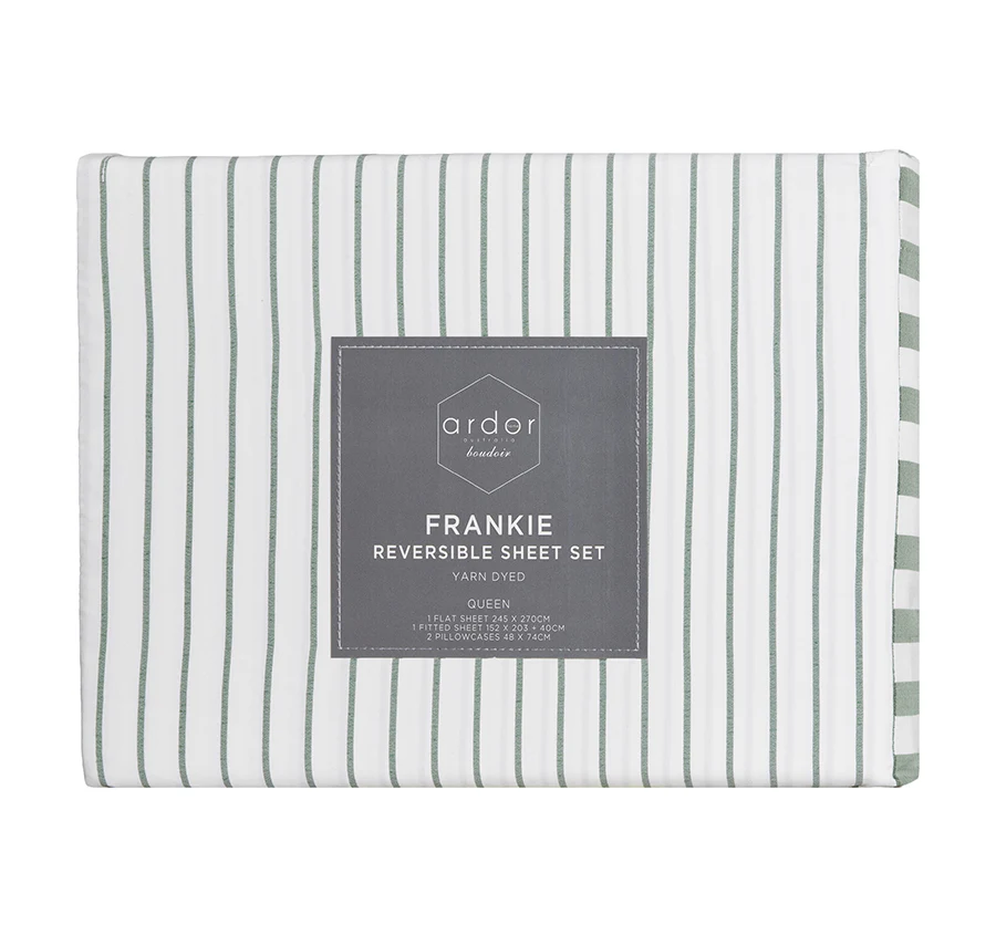 Frankie Stripe Sheet Set Range Sage - Image 5