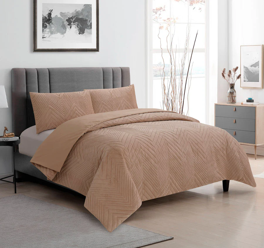 Hana Quilt Cover Set Range Champagne
