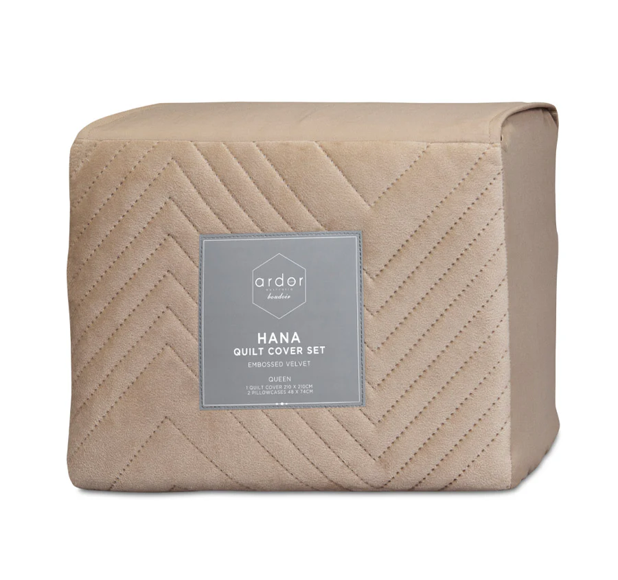Hana Quilt Cover Set Range Champagne - Image 5