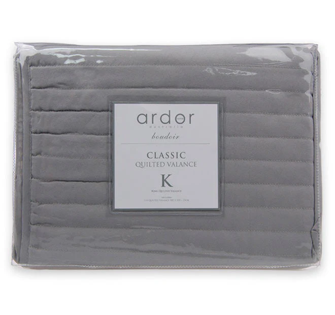 Microfibre Quilted Valance Range Silver - Image 3