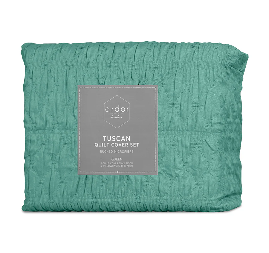Tuscan Quilt Cover Set Range Teal - Image 6