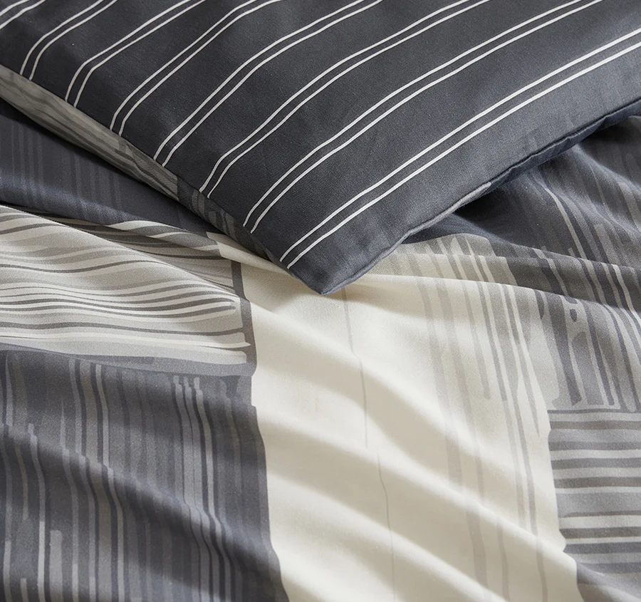 Cameron Quilt Cover Set Range Charcoal - Image 2