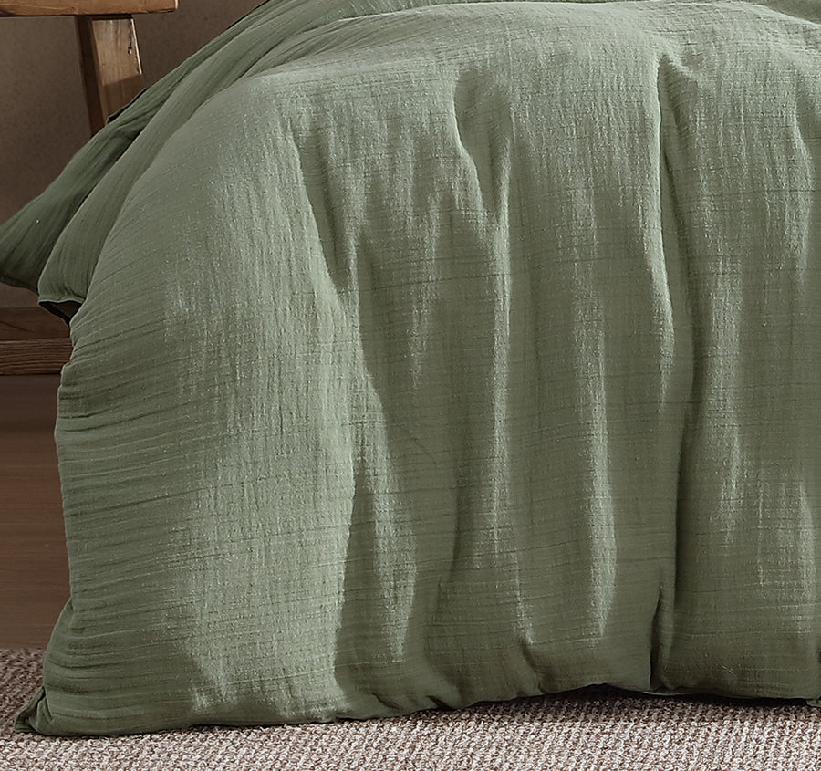 Earth Quilt Cover Set Range Olive - Image 3