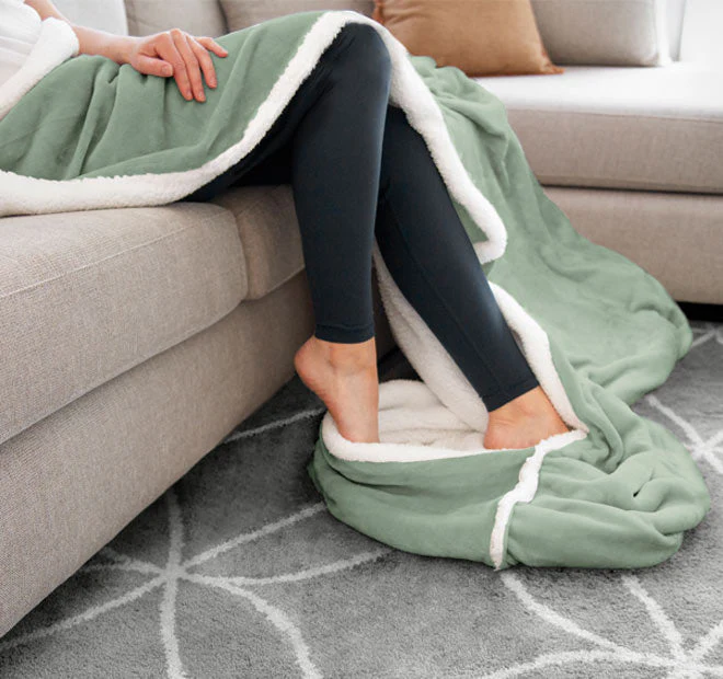Foot Pocket 140x210cm Blanket Sage - Image 3