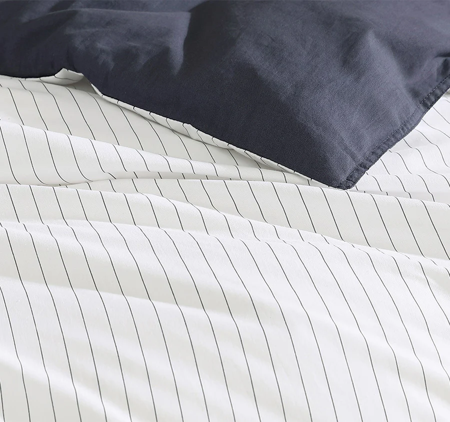 Khan Stripe Quilt Cover Set Range Indigo - Image 2