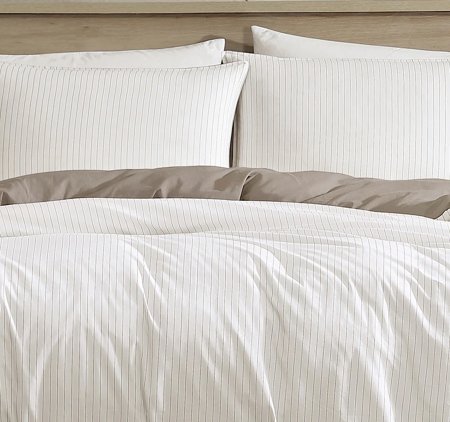 Khan Stripe Quilt Cover Set Range Stone - Image 4