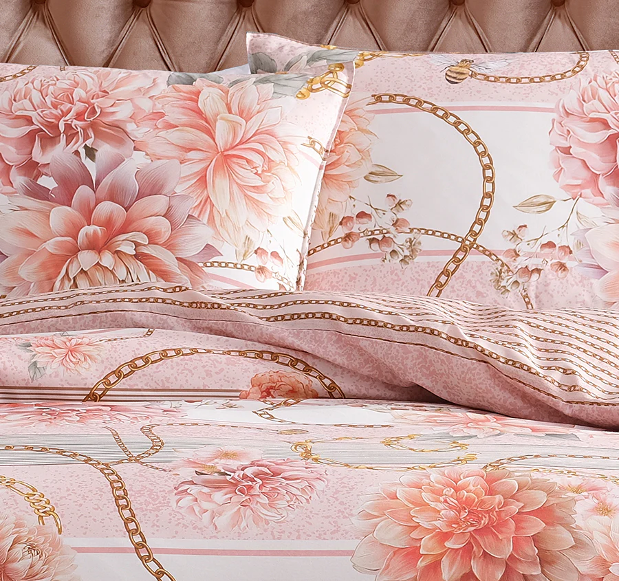 Versailles Quilt Cover Set Range Peach - Image 4