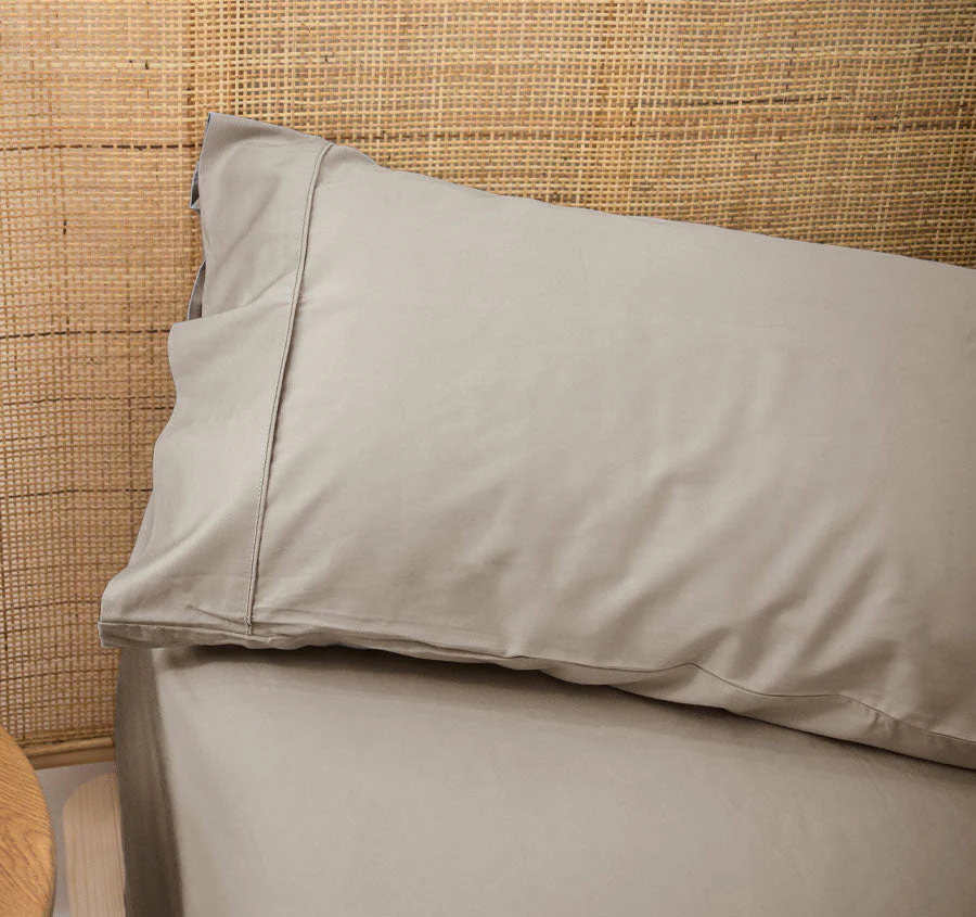 Bamboo Eco 400THC Cotton Queen Pillowcase Stone - Image 4