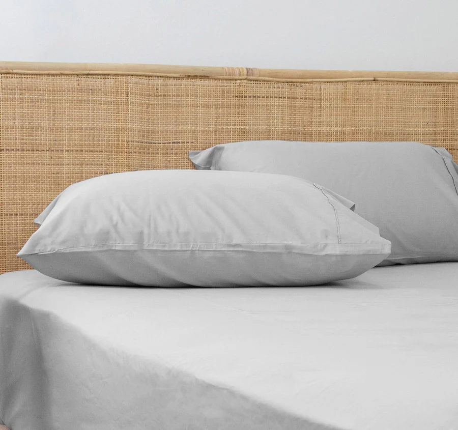 Bamboo Eco 400THC Cotton Standard Pillowcase Pair Grey - Image 4
