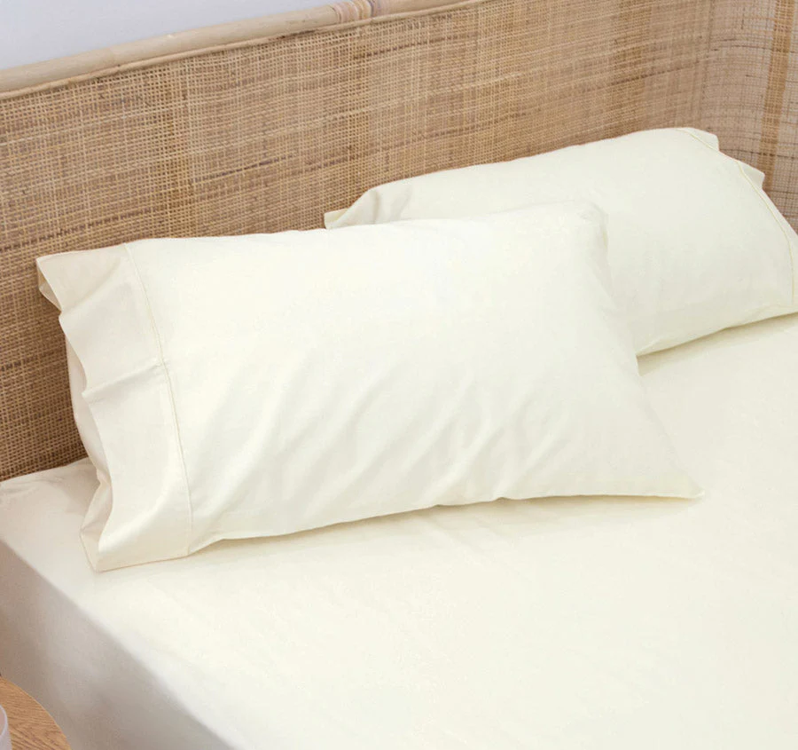 Bamboo Eco 400THC Cotton Standard Pillowcase Pair Ivory - Image 4