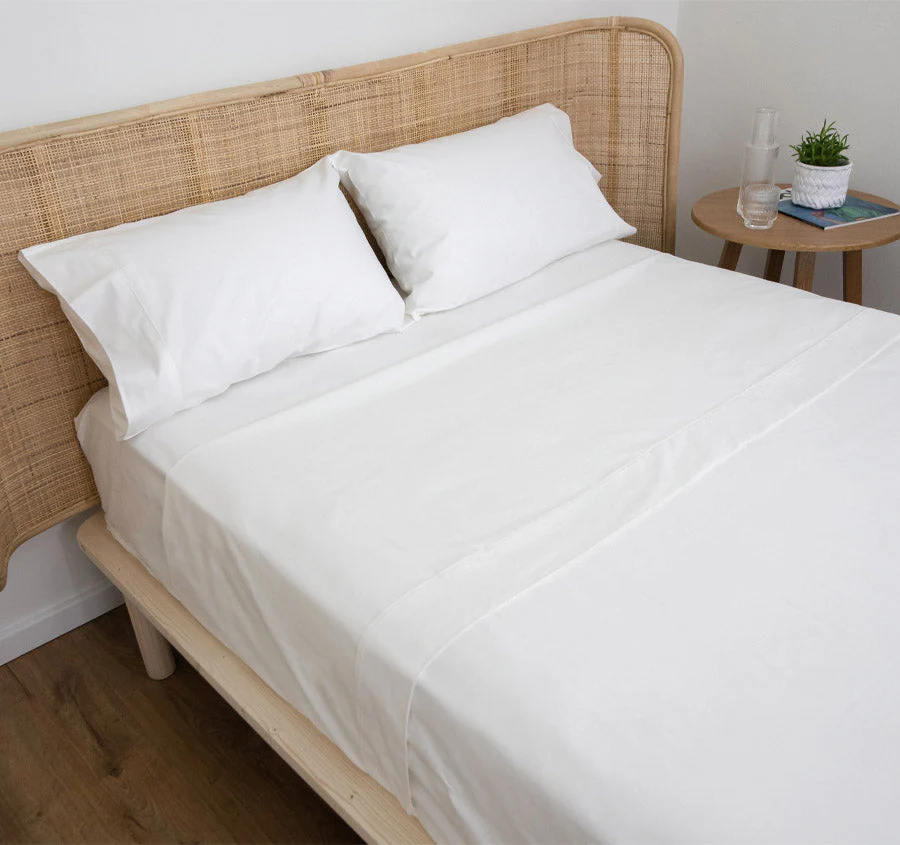 Heavy Hotel Grade 185GSM Cotton Mega Sheet Set Range White - Image 4