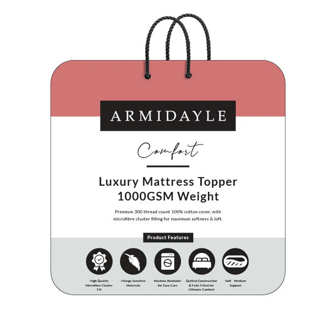 Luxury 1000GSM Mega Fitted Mattress Topper Range