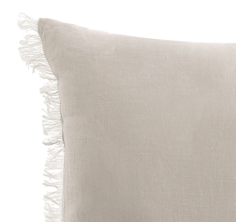 Stonewashed French Linen 35x55cm Cushion Natural - Image 2