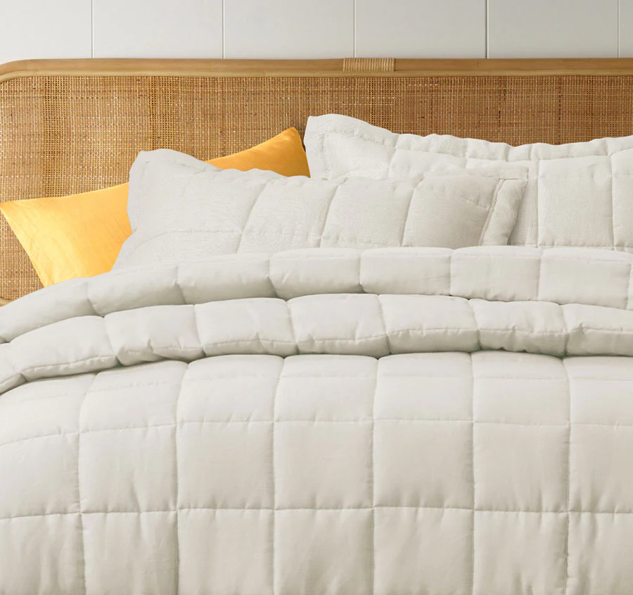 Stonewashed French Linen Coverlet Set Range Natural - Image 4