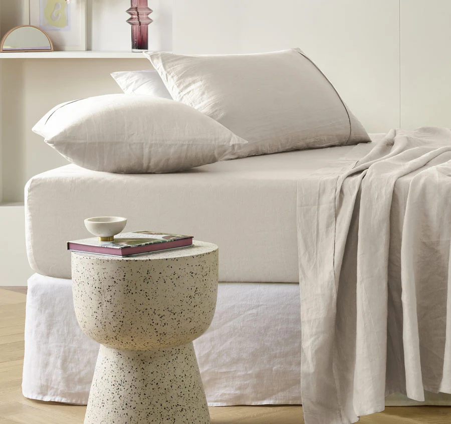 Stonewashed French Linen Mega Sheet Set Range Natural - Image 3